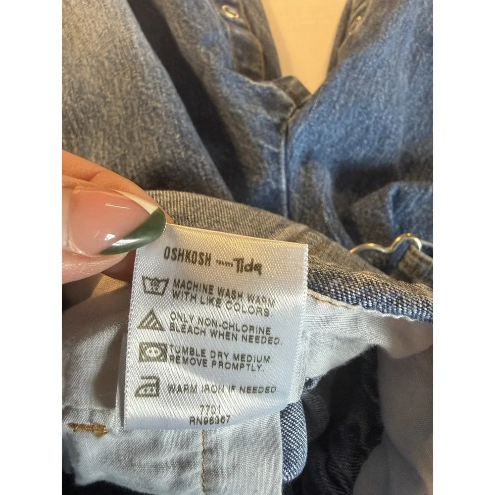 Vintage OshKosh B'Gosh 90s Denim Overalls Blue‎ Medium Wash Classic 2/2T